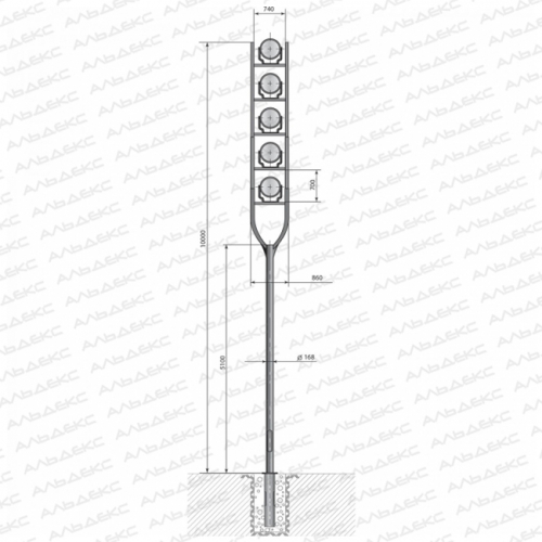 ОД-7-12,0-61 «Камертон» декоративная опора