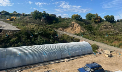 Алтайский край, с. Шелаболиха — Арка из листов гофрированной трубы ЛМГ